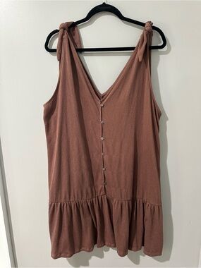LOFT Sleeveless Textured Drop Waist Dress in Dusty Mauve